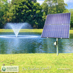 Solar Half HP Aeration Fountain Panels and fountain